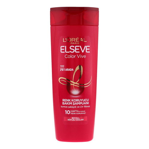 شامپو لورال LOREAL قرمز مدل السیو ELSEVE مخصوص موهای رنگشده حجم 450 میل