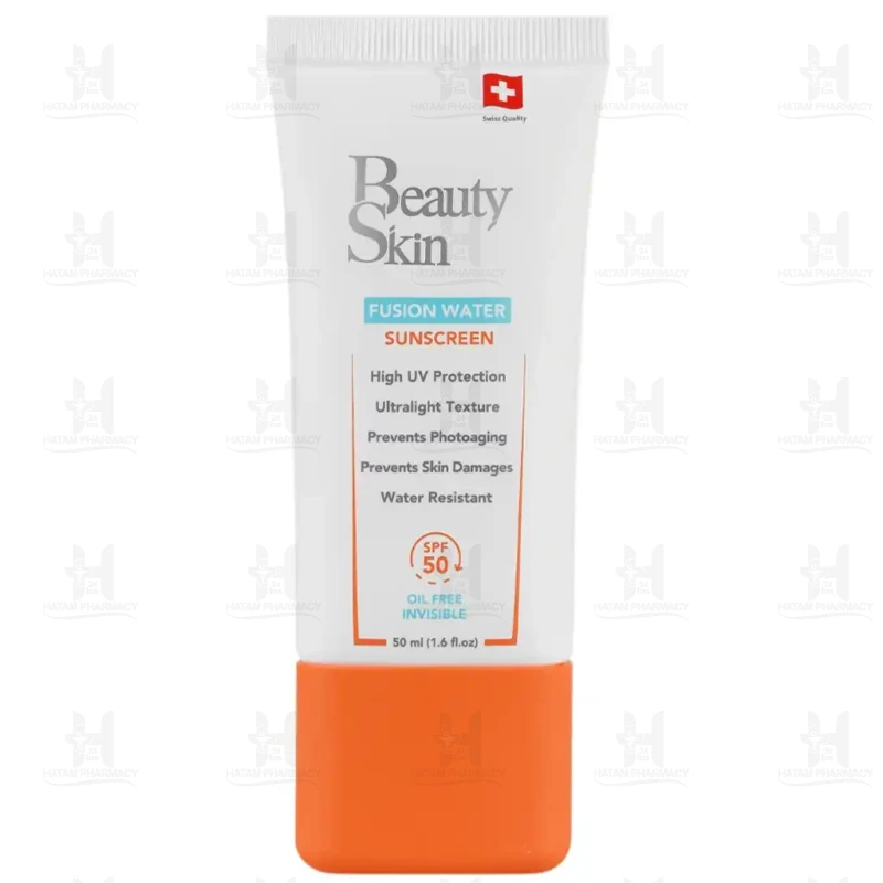 ضدآفتاب فیوژن واتر بی رنگ بیوتی اسکین با spf50