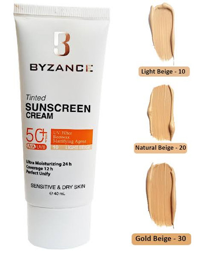 فلوئید ضد آفتاب رنگی بیزانس مناسب پوست چرب شماره 30 با spf50