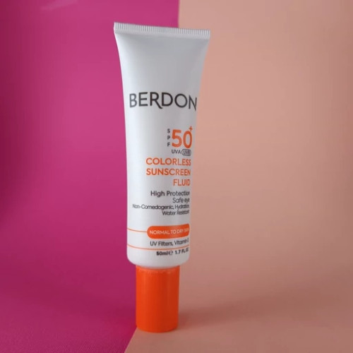 ضدآفتاب بی رنگ بردون مناسب پوست خشک و نرمال با spf50